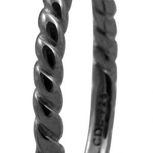 CHRISTINA Black Sølvring Rope - 0.1D Størrelse 49