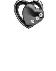CHRISTINA Black Topaz 2-Hearts - 630-B60