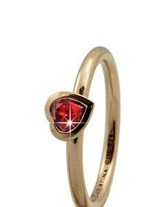 CHRISTINA Forgyldt Sølvring Garnet Heart - 2.6B Størrelse 49