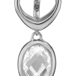 Christina open heart crystal sølv charm - 610-S63WHITE
