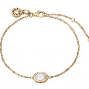 Christina white crystal armbånd forgyldt - 601-G03-WHITE 20 centimeter