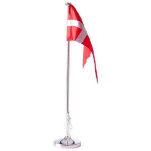 Chrom flagstang, rund fod, 38,50 cm