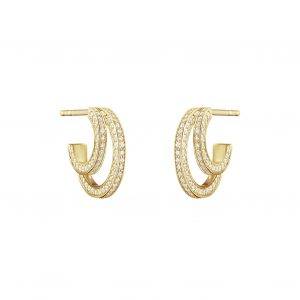 Georg Jensen Halo 18 kt ørering dobbeltsidet pavé - 10014066
