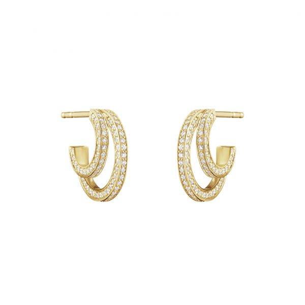 Georg Jensen Halo 18 kt ørering dobbeltsidet pavé - 10014066