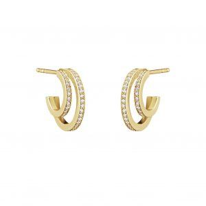 Georg Jensen Halo 18 kt ørering med dobbelt pavé - 10014065