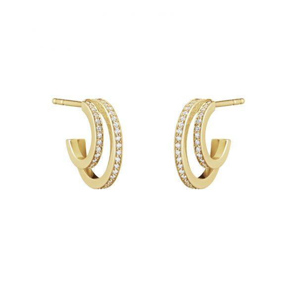Georg Jensen Halo 18 kt ørering med dobbelt pavé - 10014065