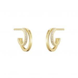 Georg Jensen Halo 18 kt ørering med enkelt pavé - 10014064