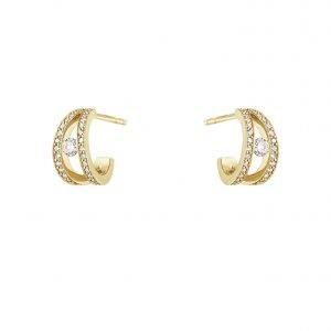 Georg Jensen Halo 18 kt. ørering med diamant pavé - 10014071