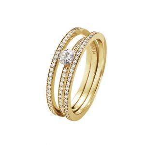 Georg Jensen Halo Solitaire ring fuld pavé - 10014114 18 kt / 0,86 ct 56