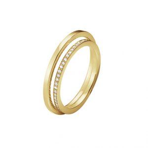 Georg Jensen Halo ring med enkelt pavé - 10014072 18 kt / 0,20 ct 56