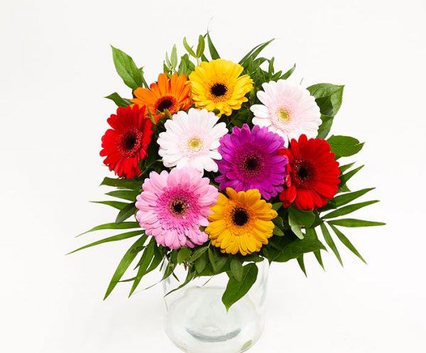 Køb blomster, Farverig buket gerbera