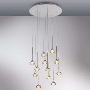 LED-hængelampen Fairy, rav, 12 lyskilder