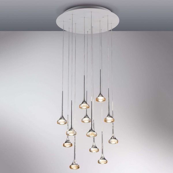 LED-hængelampen Fairy, rav, 12 lyskilder