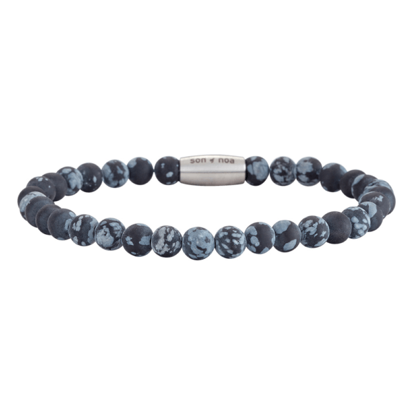 SON Herre armbånd matt snowflake obsidian - 898 003-21