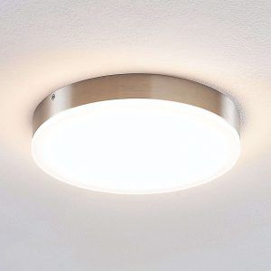 Lindby Leonta LED-loftlampe, nikkel, Ø 25 cm