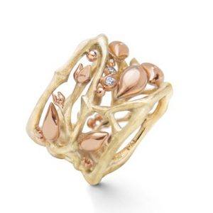 Ole Lynggaard Forest ring - A3019-401 rdg/rosa/3 bril 0,03 ct 53