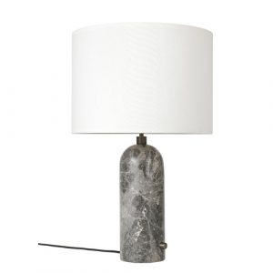 Gubi Gravity Bordlampe - Large - Grå Marmor Fod - Hvid Skærm