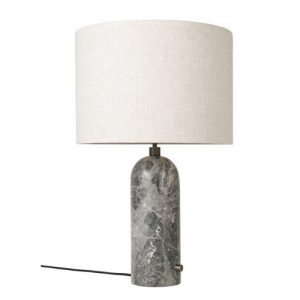 Gubi Gravity Bordlampe - Large - Grå Marmor Fod - Kanvas Skærm