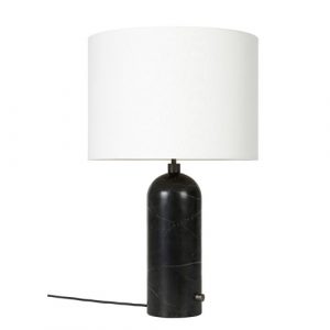 Gubi Gravity Bordlampe - Large - Sort Marmor Fod - Hvid Skærm