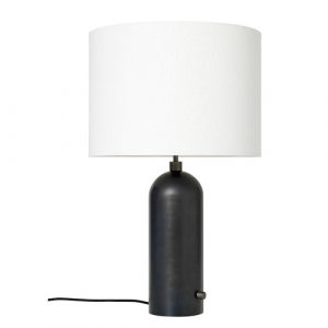 Gubi Gravity Bordlampe - Large - Sort Stålfod - Hvid Skærm