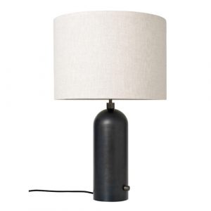Gubi Gravity Bordlampe - Large - Sort Stålfod - Kanvas Skærm