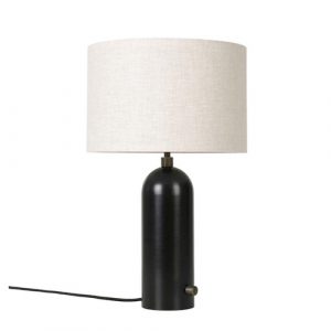 Gubi Gravity Bordlampe - Small - Sort Stålfod - Kanvas Skærm