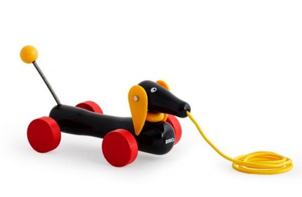 Brio Dachsie, hund, Pull along