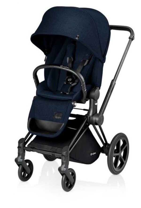 Cybex e-Priam Klapvogn - indigo blue på matt black stel