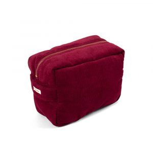 Filibabba Toilettaske (lille) - fløjl, Deeply red