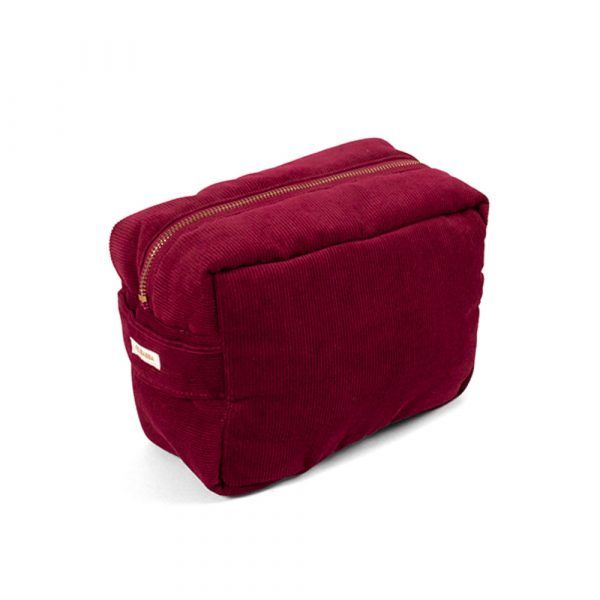 Filibabba Toilettaske (lille) - fløjl, Deeply red