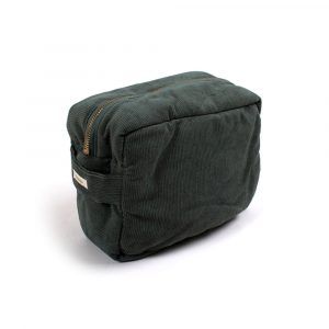 Filibabba Toilettaske (lille) - fløjl, Pine green