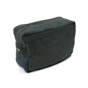 Filibabba Toilettaske (stor) - fløjl, Pine green