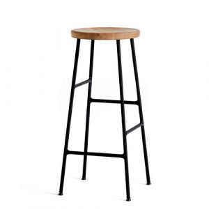 HAY Cornet Barstol - Soft Black - Oak - H75cm
