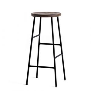 HAY Cornet Barstol - Soft Black - Smoked Oak - H75cm