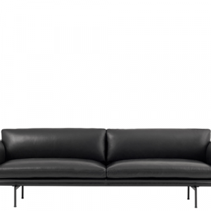 Muuto Outline Sofa - 3-pers. - Sort Refine Læder