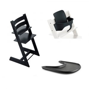 TRIPP TRAPPÂ® Tripp Trapp Stol Inkl. Babyset og Tray Black/Black