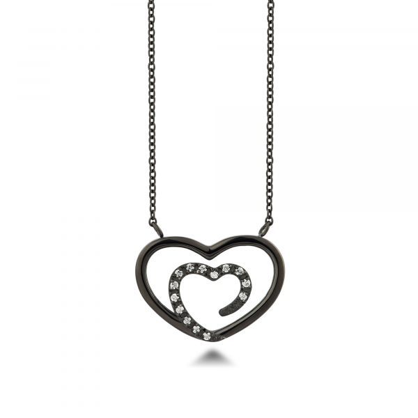 ANNEBRAUNER Heart Black/White - Heart with heart
