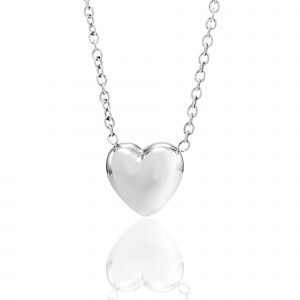 ANNEBRAUNER Heart White - Hjerte med kæde 42 cm