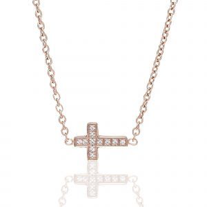 ANNEBRAUNER Small cross Rose/White