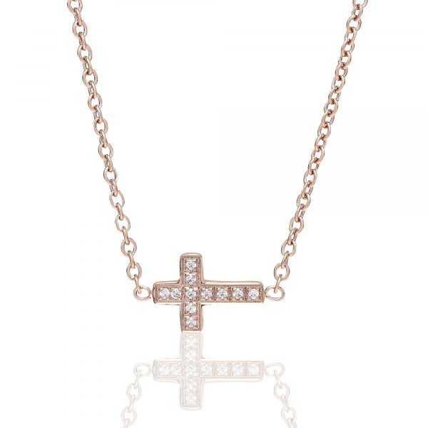 ANNEBRAUNER Small cross Rose/White
