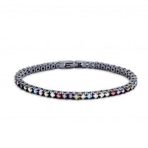 ANNEBRAUNER Tennis Rainbow Bracelet Black - 17 cm