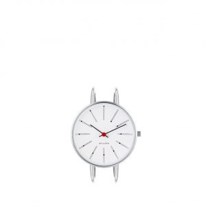ARNE JACOBSEN Bankers 34mm hvid skive, stål bangle