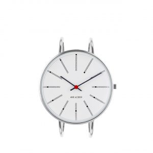 ARNE JACOBSEN Bankers 40mm hvid skive, stål bangle