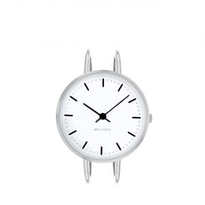 ARNE JACOBSEN City Hall 30mm hvid skive, stål bangle