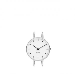 ARNE JACOBSEN City Hall 34mm hvid skive, stål bangle