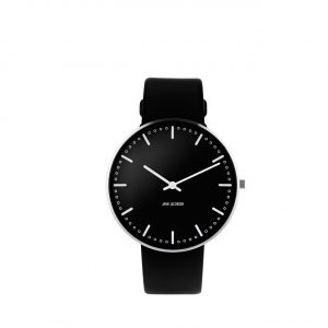 ARNE JACOBSEN City Hall 40mm sort skive, sort rem