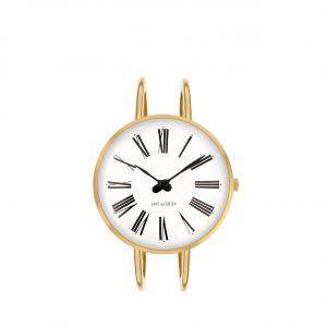 ARNE JACOBSEN Roman 30mm hvid skive, guld bangle