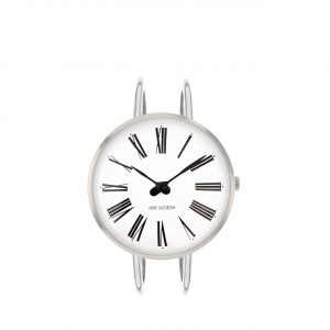 ARNE JACOBSEN Roman 30mm hvid skive, stål bangle