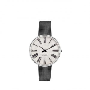 ARNE JACOBSEN Roman 34mm Sunray skive, grå mesh lænke