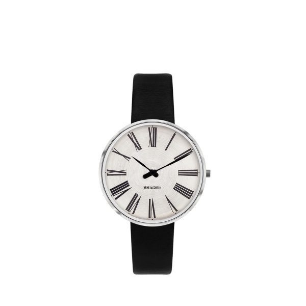 ARNE JACOBSEN Roman 34mm Sunray skive, sort rem